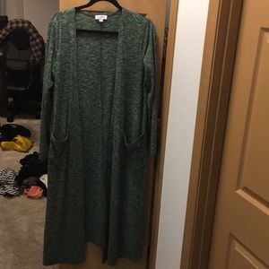 Green cotton Duster/cardigan